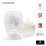 Biberon anticolici mombella breast-like, 120ml, tetina s flux lent, 100% silicon, ivory