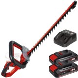 Einhell GE-CH 18/60 Li PXC + Twinpack CB + 4514095 - Masina de tuns gard viu 67 cm + Set 2 acumulatori si incarcator Li-Ion 18 V 2.5 Ah