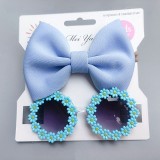 Set bentita si ochelari de soare - Blue Daisy (Marime Disponibila: 6-12 luni, Superbaby