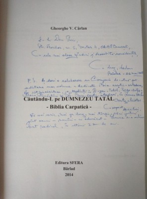 Gheorghe V. C&amp;acirc;rlan - Căut&amp;acirc;ndu-L pe Dumnezeu Tatăl: Biblia carpatică foto