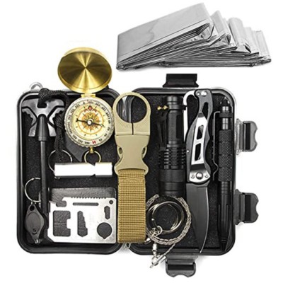 Kit supravietuire multifunctional, Salbaticie, dotat cu 13 unelte, design portabil usor de depozitat foto