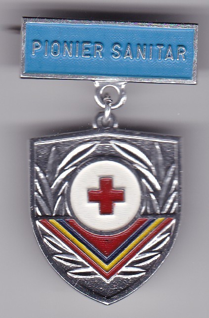 INSIGNA PIONIER Medalie Pionier sanitar Aluminiu vopsit