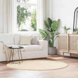 VidaXL Covor shaggy cu pom &icirc;nalt, NAVARRA, crem, 160x160 cm, poliester