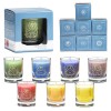 SET DE 7 LUM&Acirc;NĂRI PARFUMATE ȘI COLORATE CU SIMBOLURILE CHAKRELOR ȘI NUMELE CELOR 7 ARHANGHELI AI IUBIRII