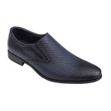 Pantofi barbati eleganti, din piele naturala, Bleumarin, cu elastic 891BLM