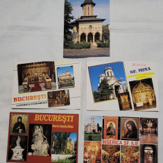 Biserica - Manastire Lot x 5 bucati Carte Postala, Manastiri din Bucuresti