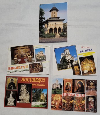 Biserica - Manastire Lot x 5 bucati Carte Postala, Manastiri din Bucuresti foto