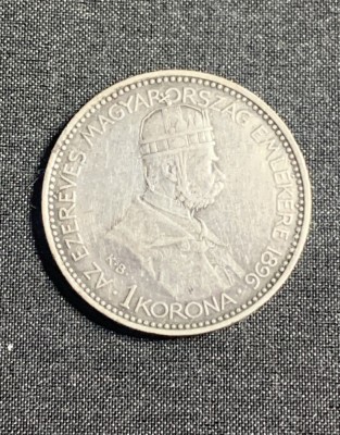Moneda 1 coroana 1896 Austro Ungară jubiliară argint foto