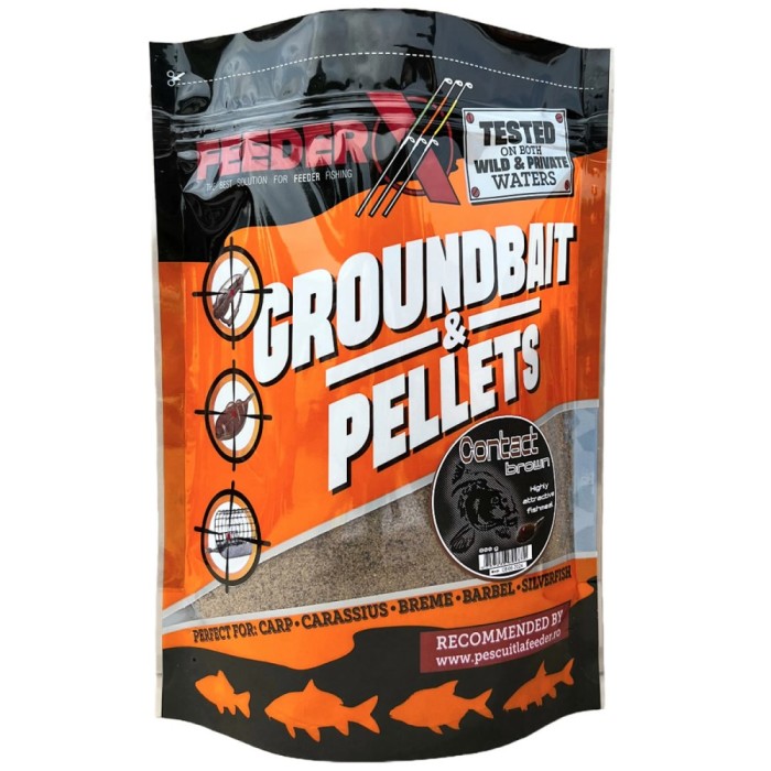 Mix Groundbait &amp; Micropelete Feeder X Contact Brown 800g