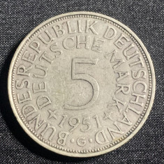 Moneda argint 5 mărci 1951G