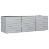 Cumpara ieftin Strat inaltat de gradina argintiu 240x80x77 cm otel galvanizat