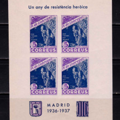 Catalonia 1937 colita-Spania razboiul civil,"Copii surprinsi" Madrid '36-'37,MNH
