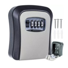 Cutie seif pentru depozitarea cheilor acasa, metalic - Negru gri