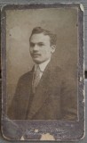 Foto veche CDV, atelier WAISMAN, Bucuresci tanar elegant, Calea Rahovei 3