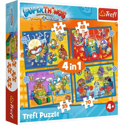 Puzzle Trefl 4in1 Super Things Super Actiunea foto