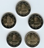 Germania 2023: Set 5 Monede 2 Euro Comemorative Hamburg (ADFGJ), UNC - Neutilizate