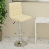vidaXL Scaun de bar, crem, material textil