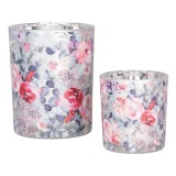Cumpara ieftin Set 2 suporturi lumanari Summer sticla 7x8 cm, 10x13 cm