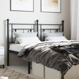 VidaXL Tăblie de pat metalică, negru, 135 cm