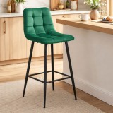 Cumpara ieftin Scaun de bucatarie/bar, Artool, Arceto, catifea verde, picioare metal negru, 43.5x32.5x104 cm