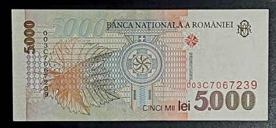 Bancnota 5 000 lei 1998 UNC foto