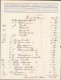 A858 Factură cu antet Kleininger Mikl&oacute;s Coloniale textile Tomnatic, județul Timiș, ante 1918