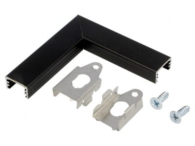 Conector de Aluminiu Negru 90&amp;deg; SLIM8 foto