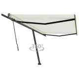 VidaXL Copertină autonomă retractabilă manual, crem, 500x350 cm
