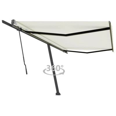 vidaXL Copertină autonomă retractabilă manual, crem, 500x350 cm 3069857 foto