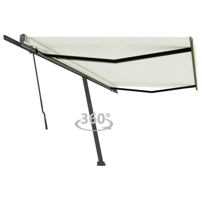 vidaXL Copertină autonomă retractabilă manual, crem, 500x350 cm 3069857