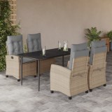vidaXL Set mobilier pentru grădină, 5 piese, cu perne, bej, poliratan 3212826