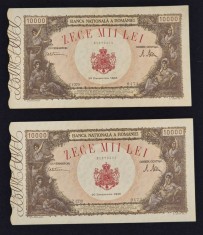 Bancnota 10000 Zece mii lei 20 Decembrie 1945 Zece bucati serii consecutive