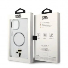 Husa Karl Lagerfeld MagSafe IML Karl and Choupette NFT pentru iPhone 13 Pro Max Transparent