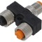 Adaptor &icirc;n T LUTRONIC M12 tată la 2 x M12 mamă, 5 pini, IP67, Polarizare A