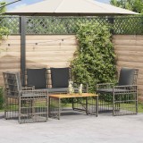 vidaXL Set de Mobilier pentru Exterior 4 pcs Negru și Gri &icirc;nchis 42025135