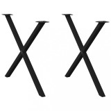 VidaXL Picioare de masă &icirc;n formă de X, 2 buc., negru, 90x(72-73) cm, oțel