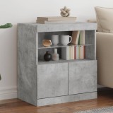 Servantă cu lumini LED, gri beton, 60x37x67 cm