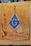 F598-I-Panou Loja masonica Unita G-F &amp; A.M C.H. PITTE carton lucrat manual.