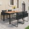 Gossi set mobilier masa de gradina, 5 piese, negru si maro, ratan pvc