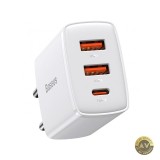 Incarcator Retea Baseus Compact 30W 1 x USB-C - 2 x USB-A Alb CCXJ-E02