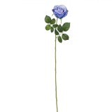 Floare Artificială, Trandafir, Tulpină Lungă, Culoare Albastru-Mov, &Icirc;nălțime 67 cm, Oem