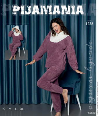 Pijama dama cocolino warm mov - SMarimea foto