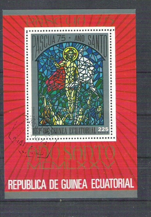 Eq. Guinea 1975 Painting, Religion, perf. sheet, used I.054