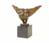 Gimnasta - statueta moderna din bronz pe soclu din marmura KF-36, Nuduri