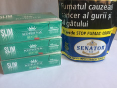 Tutun Senator Blue 135g + Korona slim menthol 3x120 foto