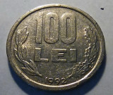 Monedă 100 lei 1992, cifra 9 codiță scurtă