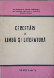 CERCETARI DE LIMBA SI LITERATURA-SOCIETATEA DE STIINTE FILOLOGICE DIN ROMANIA