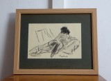 Corneliu Baba, &rsquo;Contemplare&rsquo;| Tablou vechi, carbune pe hartie, Scene gen, Altul, Tehnica