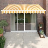 Copertina retractabila automata, galben si alb, 3x2,5 m GartenMobel Dekor, vidaXL