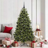 vidaXL Brad de Crăciun artificial Verde 180 cm PVC și Metal 3395686